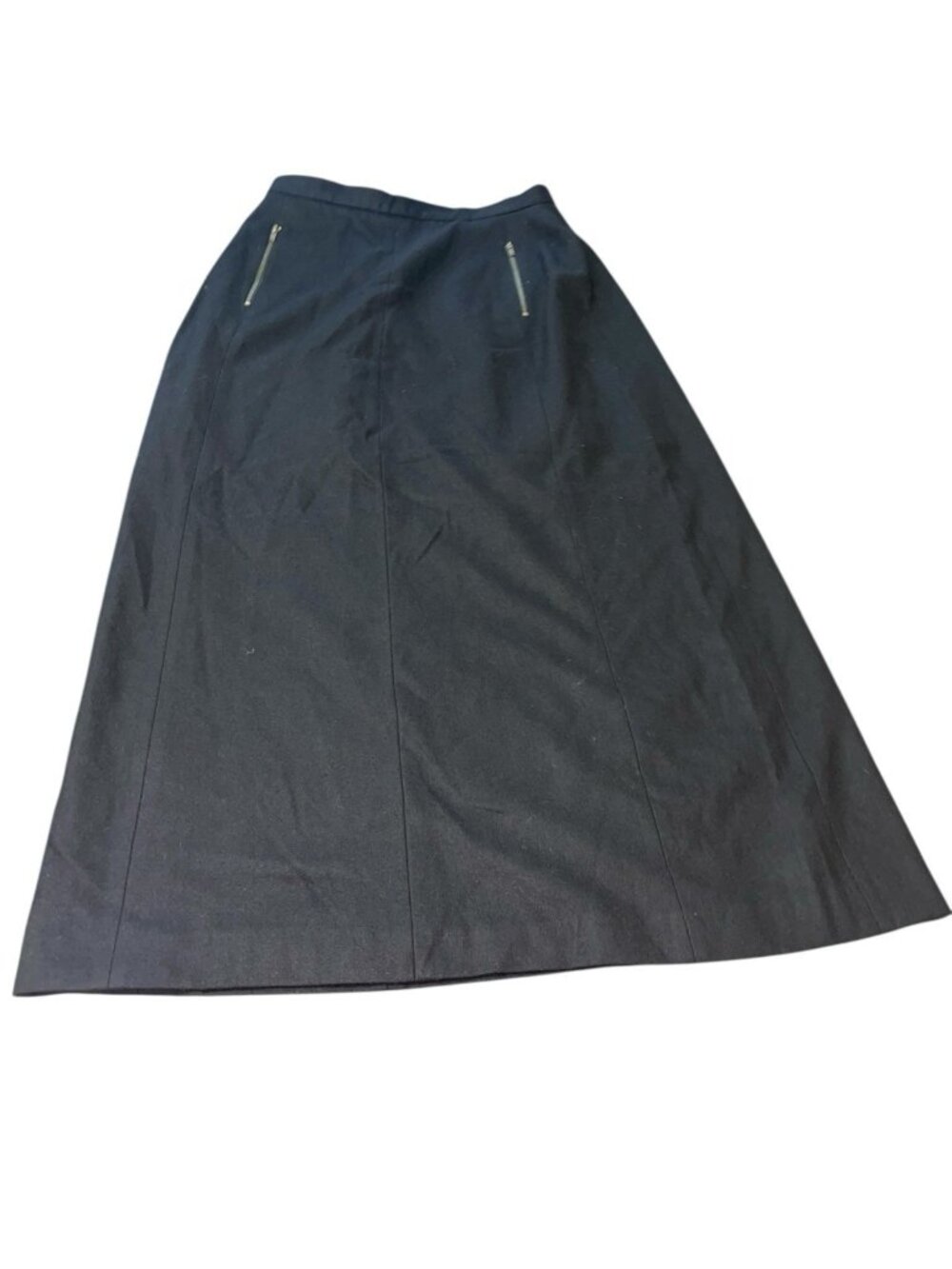 HARVE BENARD BY BENARD HOLTZMAN Vintage Women Size 8 Wool Blend Black Maxi Skirt